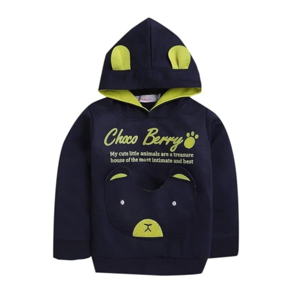 Boys Polyester Text Print Sweatshirt and Pant Set In Blue Color