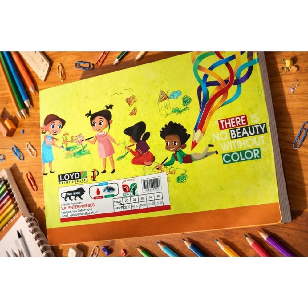 LOYD - PRIME QUALITY Drawing book Yellow Cover with white pages | 30 pages | unruled | 60x84 cm size |Pack of 3