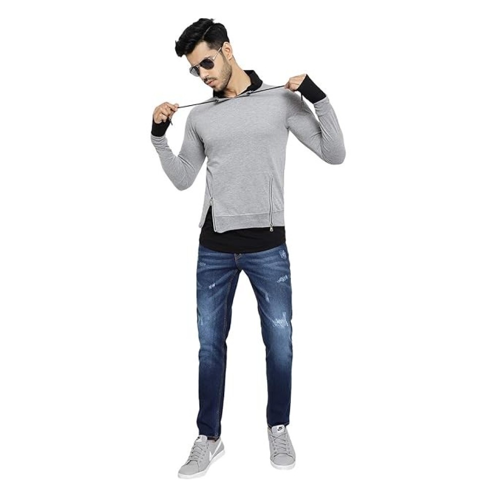 Black Collection Men's Poly Cotton Hooded Neck Sweatshirt