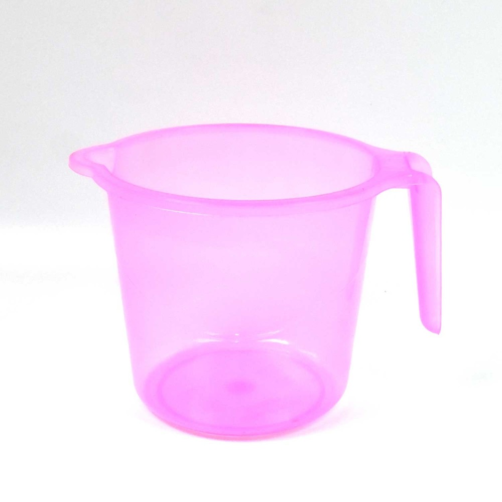 Plastic Bath Mug – 1200ML Transparent Mix Colour (Set of 5) | Mini Bubbles