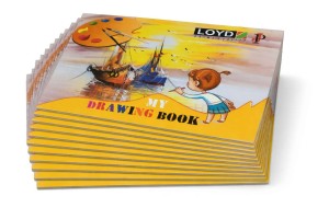 LOYD - PRIME QUALITY Drawing book Yellow Cover with white pages | 30 pages | unruled | 21*29.7 cm size | Pack of 12