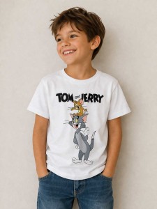 TOM AND JERRY PRINT T-SHIRT FOR BOYS | COTTON TOM AND JERRY PRINTED BOYS T-SHIRT