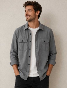 Men’s Stylish Cotton Blend Casual Shirt || Button-Down Shirt with Dual Flap Pockets || Comfortable Breathable Fabric