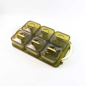 Liger Multipurpose Transparent Spice Jar Set With Tray And Lids 400ml Approx (6 Pc)