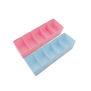 235 5-compartments Socks handkerchief underwear Storage Box Socks Drawer Closet Organizer Storage Boxes (Pack Of 2)