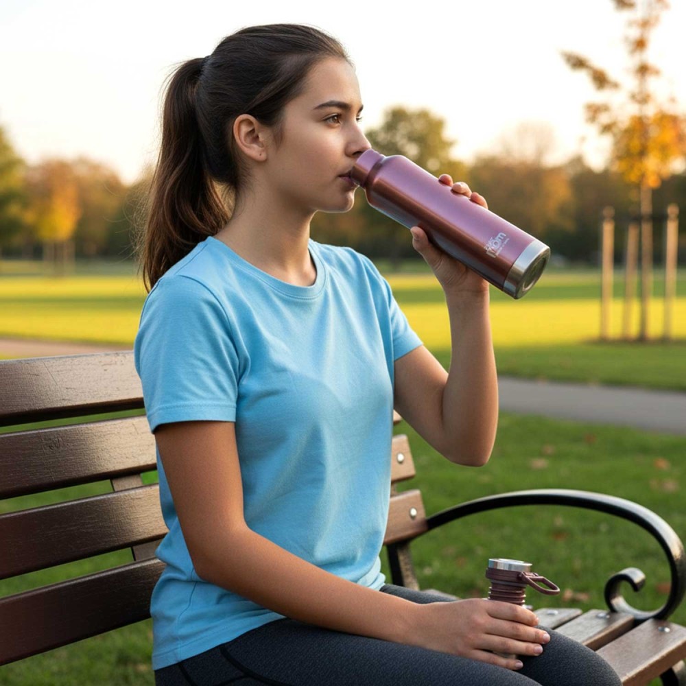 Supermom Hydro Water Bottle 750 ML Approx Stainless Steel Insulated Double Wall Vacuum Hot and Cold Leak Proof Reusable Travel Gym Office Bottle