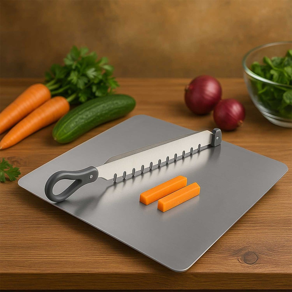 Supermom Stainless Steel Multifunctional Cut Chop Vegetable Slicer Tool (1 Pc)