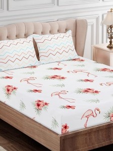 SEJ by Nisha Gupta Cotton Bedsheet for Double Bed with 2 Pillow covers-SBMW051-Multi