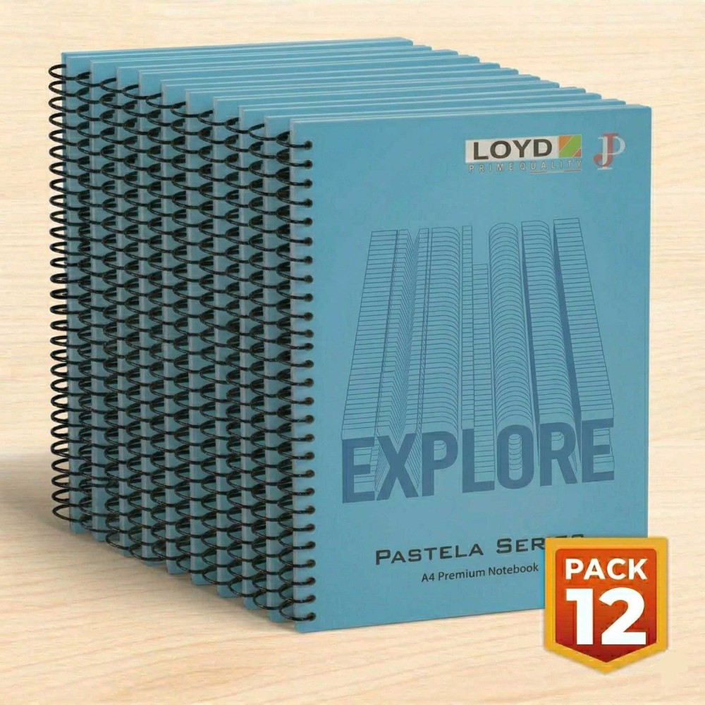 LOYD - PRIME QUALITY Spiral Notebook Set| Rulled Notebook 200 pages | A4 Size | 29.7*21 cm size |Pack of 6
