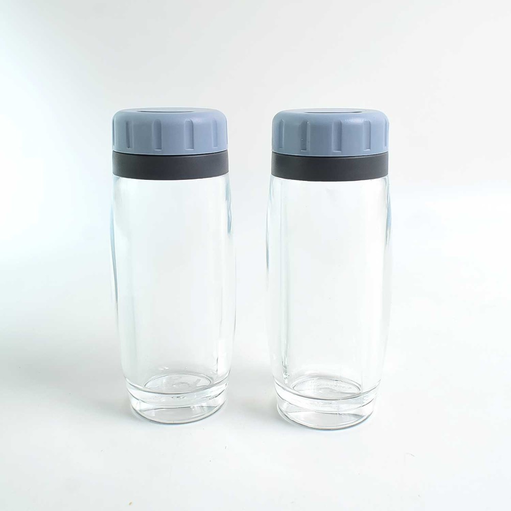 Apex Acrylic Salt and Pepper Shaker Set of 2 – Transparent Modular Spice Dispensers with Flip Lids