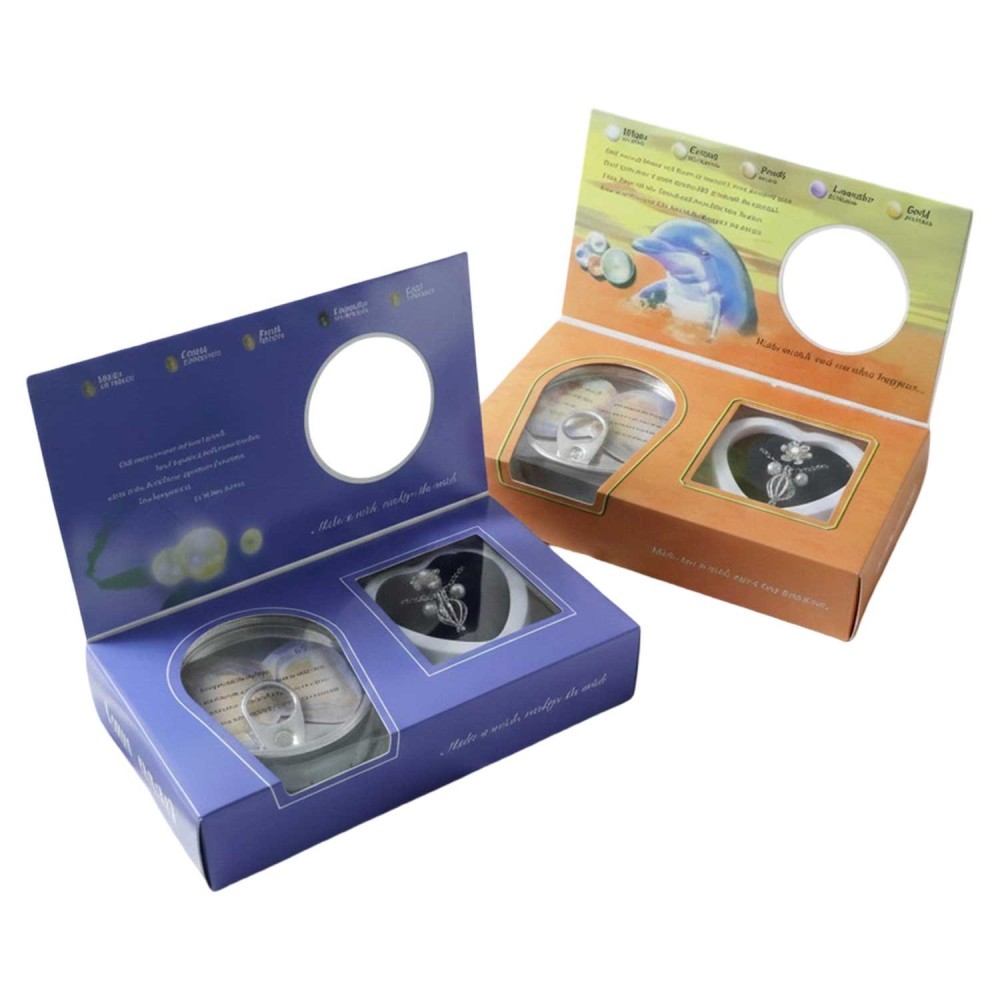 Wish Pearl Necklace Gift Set with Heart Storage Box and Inspirational Message Card – 1 Set (Mix Design)