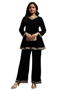 Women’s Velvet Co-ord Set | Winter Co ord Sets for Women Stylish | Party Suit | Formal Office Wear & Casual Look | Short Kurti for Women Latest