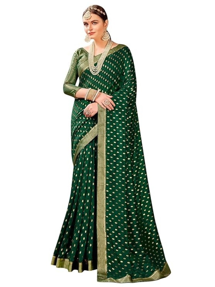 AKHILAM Women's Georgette Embellished Designer Saree With Unstitched Blouse Piece