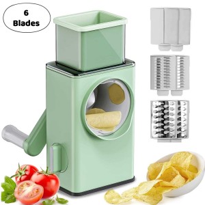 Stainless Steel Vegetable Chopper Veg Chopper And Dicer With 6 Blades Brush Kitchen Multifunctional Mandoline Vegetable Slicer For Veggies Onion Garlic Potatoes Fruits Cookie Oreo Vegetable Cutter Stable Suction Base For Home Kitchen