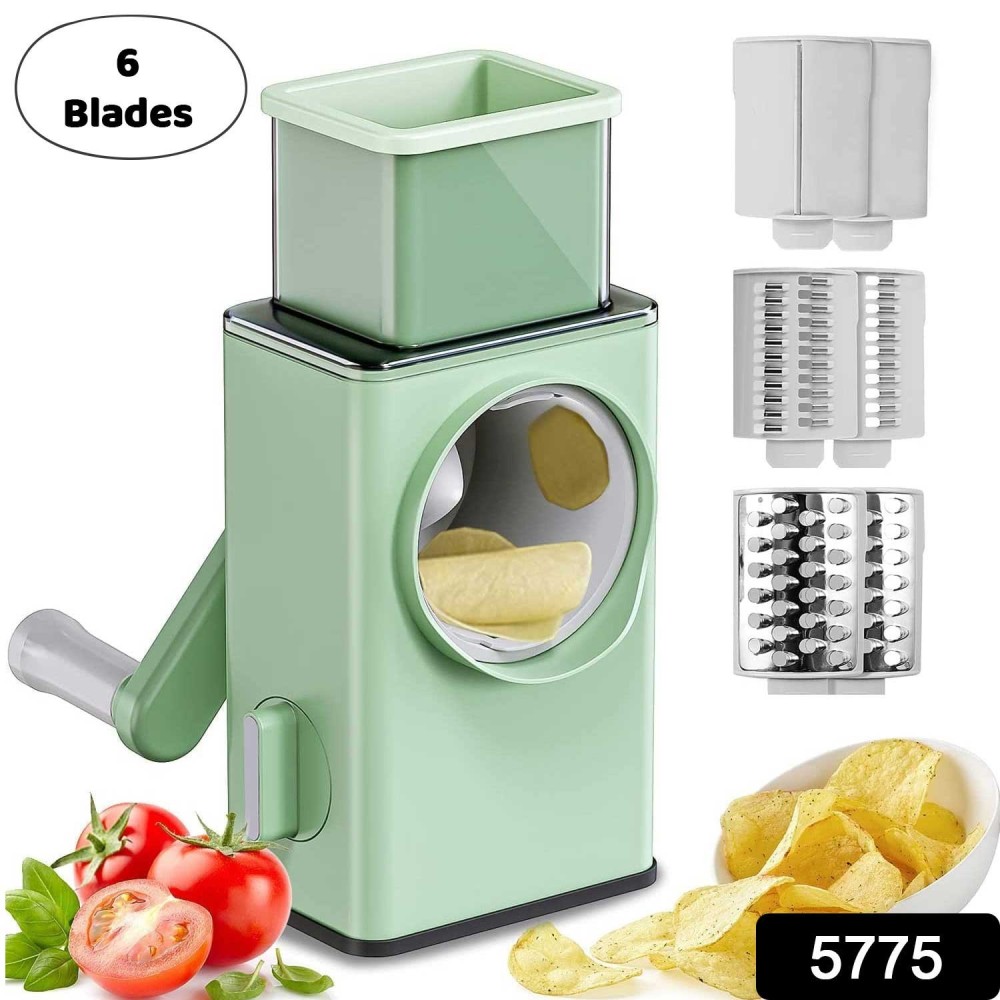 Stainless Steel Vegetable Chopper Veg Chopper And Dicer With 6 Blades Brush Kitchen Multifunctional Mandoline Vegetable Slicer For Veggies Onion Garlic Potatoes Fruits Cookie Oreo Vegetable Cutter Stable Suction Base For Home Kitchen