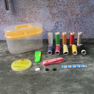 Double Layer Small Portable Travel Sewing Kits Box With Color Needle Threads Scissor Pin Hand Work Sewing Box Handwork Sewing Accessories