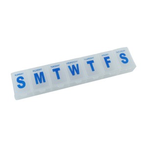 7 Day Weekly Plastic Pill Box Organizer with Daily Flip Compartments - Portable Medicine Tablet Vitamin Storage Case for Home Travel and Daily Medication Management (1 Pc)